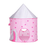 Kids Playhouse Play Tent Pop Up Castle Crawl Tunnel Basketball Hoop Pink-2
